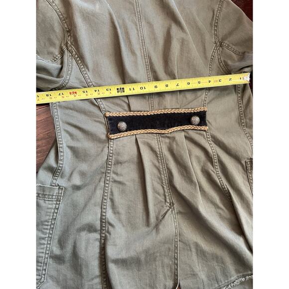 Free People Military-style Passenger Jacket Small Moss Green Fashion Long Coat - Picture 14 of 16